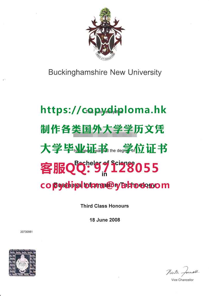 新白金汉大学文凭样板